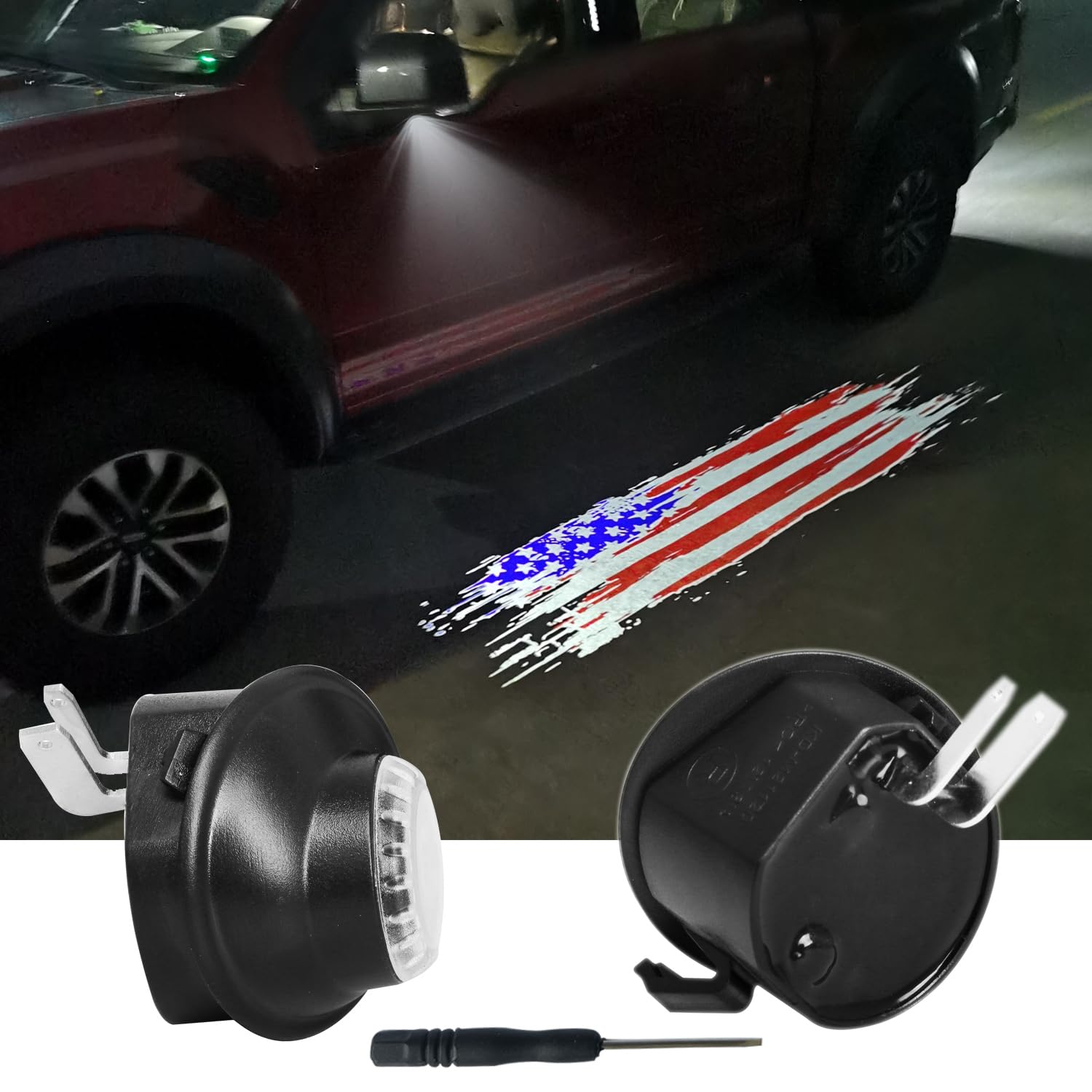 Amazon.com: 2pcs Set Side Rear View Mirror Projector Ghost Shadow